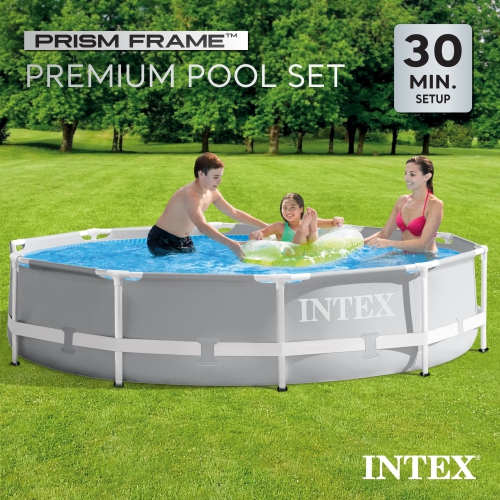 Piscine hors-terre ronde à cadre métallique Intex, 10 pi x30 po, sans pompe