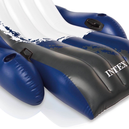 Intex Inflatable Floating Lounge Pool Recliner Chair with Cup Holders
