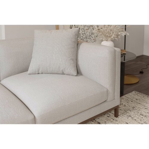 Valencia Bergen Fabric Sectional Sofa with Left Hand Facing Chaise, Beige Color