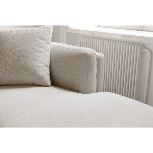 Valencia Bergen Fabric Sectional Sofa with Right Hand Facing Chaise, Beige Color