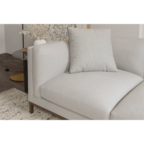 Valencia Bergen Fabric Sectional Sofa with Right Hand Facing Chaise, Beige Color
