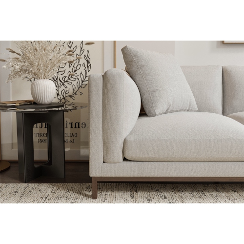 Valencia Bergen Fabric Sectional Sofa with Right Hand Facing Chaise, Beige Color