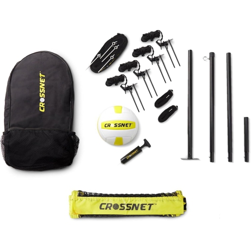 Filet de volleyball carré et Gameset de jardin CROSSNET Original 4 - Jaune