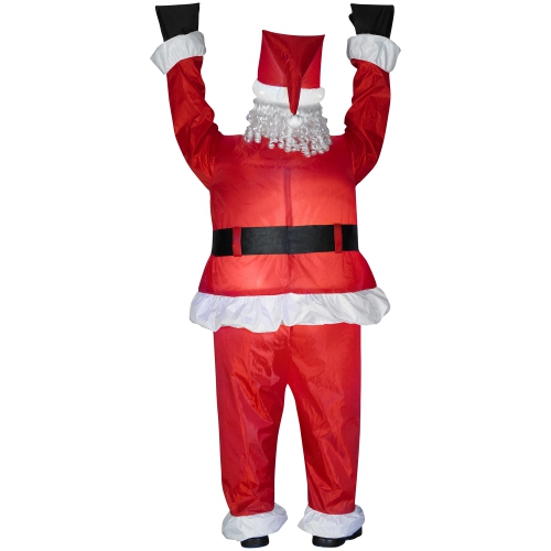 GEMMY INDUSTRIES-Christmas Realistic Airblown®-Santa Hanging From Roof 78"
