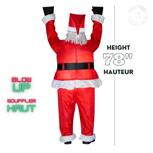 GEMMY INDUSTRIES-Christmas Realistic Airblown®-Santa Hanging From Roof 78"