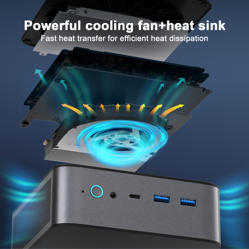 Samco GT01-760 Mini Desktop PC Intel Core 11th Gen i7-11390H 16GB RAM 512GB SSD Wi-Fi 6 BT 5.0 Windows 11 Pro