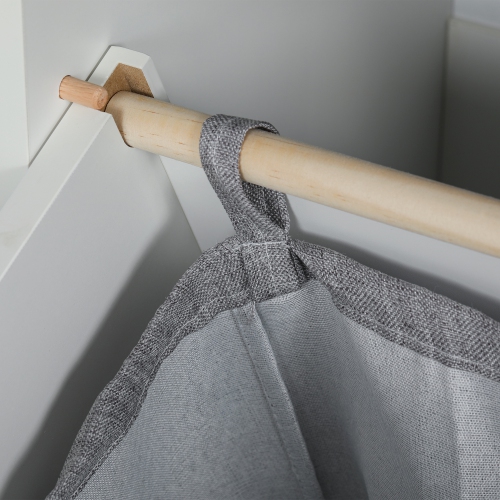 HOMCOM Tilt-Out Laundry Hamper, Laundry Cabinet with Removable Basket and Drawer, Bathroom Storage Cabinet, White