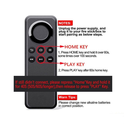 CV98LM Voice Remote Control for Amazon Fire stick TV Gen1 & Gen2