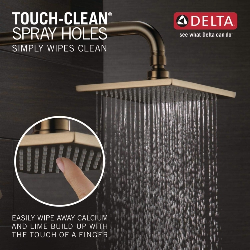 Delta Faucet Vero 14 Series Single-Function Shower Faucet Set, Rain Shower Head, Gold Shower Faucet