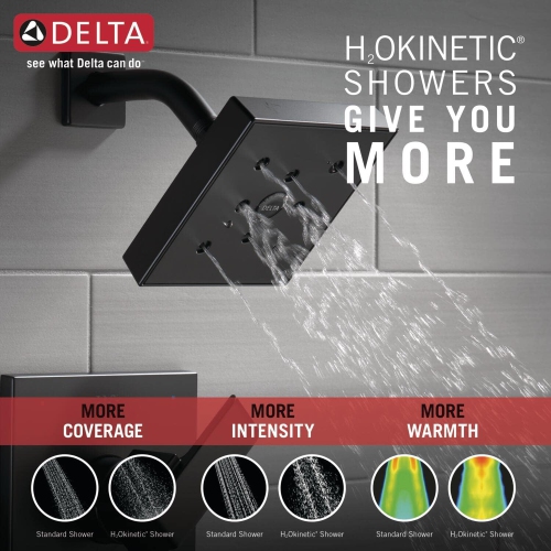 Delta Faucet Ara 14 Series Single-Function Shower Faucet Set, Single-Spray H2Okinetic Shower Head