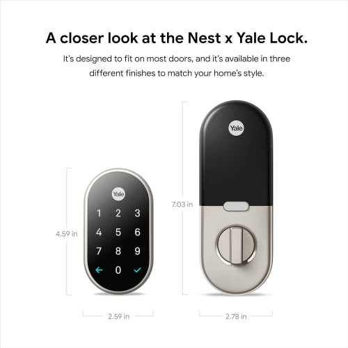 Google Nest x Yale Lock-- Satin Nickel by YALE - Open Box condition - Image 3