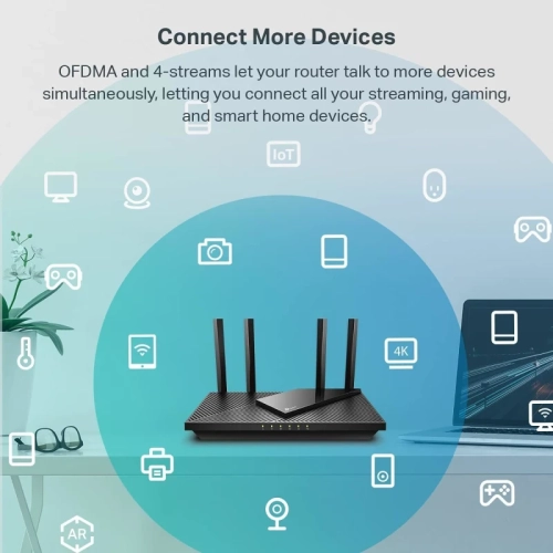 TP-Link AX3000 WiFi 6 Smart Router – 802.11ax Wireless, Gigabit Internet, Dual Band, OFDMA, MU-MIMO, OneMesh Compatible