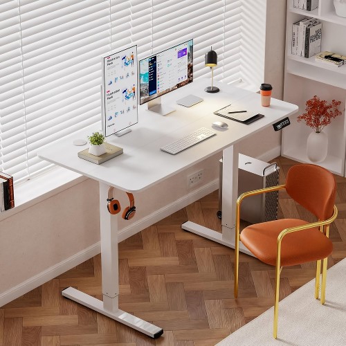 Electric Standing Desk, 160 x 70 cm Steel Adjustable Height Desk, Quick Assembly, Ultra-Quiet Motor
