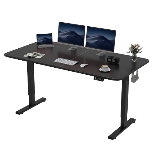 Electric Standing Desk, 160 x 70 cm Steel Adjustable Height Desk, Quick Assembly, Ultra-Quiet Motor