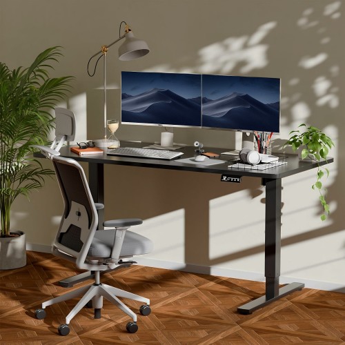 Electric Standing Desk, 160 x 70 cm Steel Adjustable Height Desk, Quick Assembly, Ultra-Quiet Motor