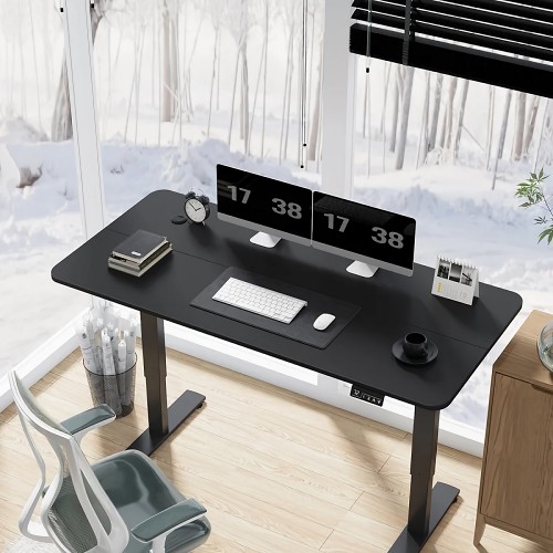 Electric Standing Desk, 140 x 60 cm Steel Adjustable Height Desk, Quick Assembly, Ultra-Quiet Motor