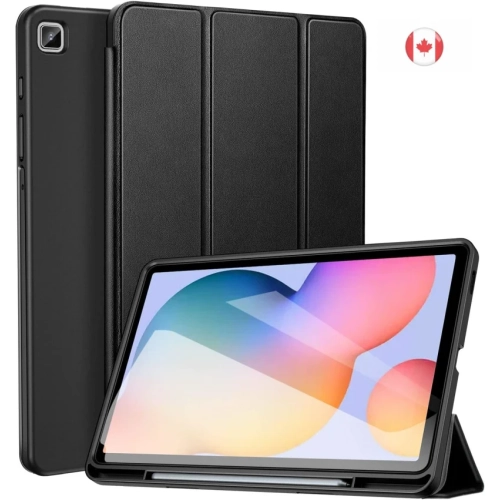 Black Samsung Galaxy Tab S6 Lite 10.4" Case with Pen Holder - Auto Wake/Sleep, Fits 2024/2022/2020 Models SM-P625/P620/P619/P615