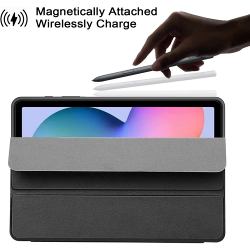 Black Samsung Galaxy Tab S6 Lite 10.4" Case with Pen Holder - Auto Wake/Sleep, Fits 2024/2022/2020 Models SM-P625/P620/P619/P615
