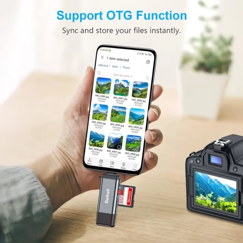 Lecteur de cartes SD USB C/USB 3,0 haute vitesse, adaptateur OTG 2-en-1 pour SD/Micro SD/MMC/TF/SDXC/SDHC/Micro SDHC - compatible avec MacBook