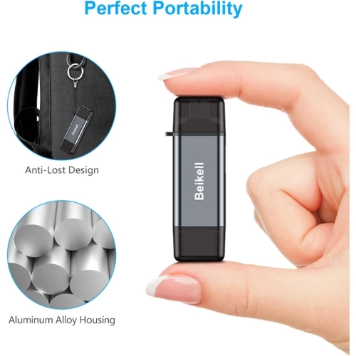 Lecteur de cartes SD USB C/USB 3,0 haute vitesse, adaptateur OTG 2-en-1 pour SD/Micro SD/MMC/TF/SDXC/SDHC/Micro SDHC - compatible avec MacBook