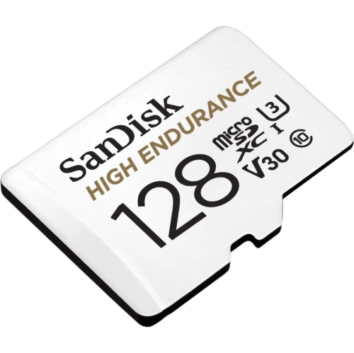 The SanDisk 128GB High Endurance Video microSDXC Card is built to withstand up to 20,000 hours of continuous recording, making it ideal for dash cams