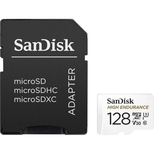 The SanDisk 128GB High Endurance Video microSDXC Card is built to withstand up to 20,000 hours of continuous recording, making it ideal for dash cams