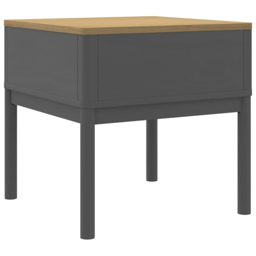 vidaXL Lamp Table FLORO Grey 55x55x54 cm Solid Wood Pine