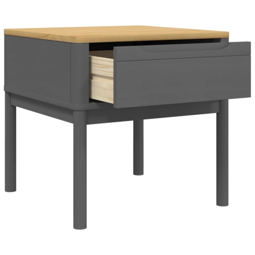 vidaXL Lamp Table FLORO Grey 55x55x54 cm Solid Wood Pine