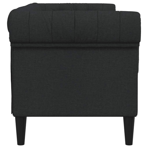 vidaXL Chesterfield Sofa 2-Seater Black Fabric