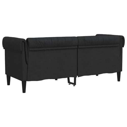 vidaXL Chesterfield Sofa 2-Seater Black Fabric