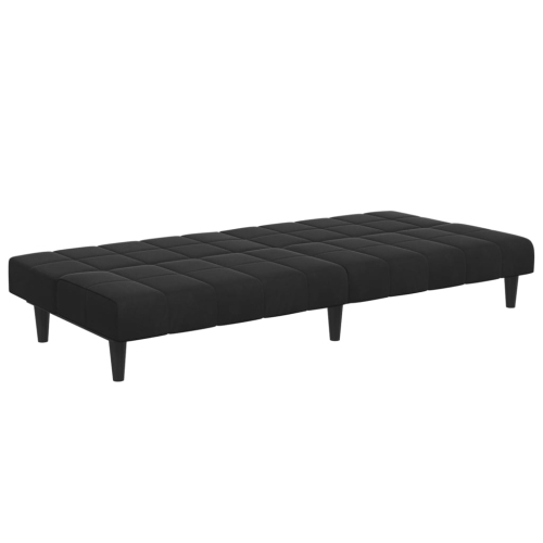 vidaXL 2-Seater Sofa Bed with Footstool Black Velvet