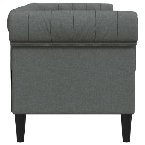 vidaXL Chesterfield Sofa 2-Seater Dark Grey Fabric