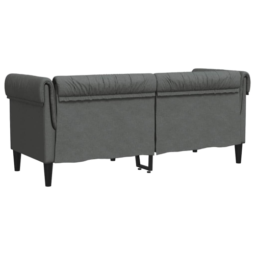 vidaXL Chesterfield Sofa 2-Seater Dark Grey Fabric