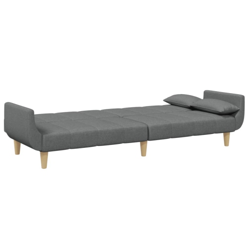 vidaXL 2-Seater Sofa Bed with Footstool Dark Grey Fabric
