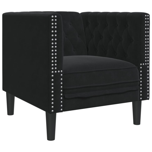 VIDAXL  Chesterfield Sofa Chair Velvet In Black