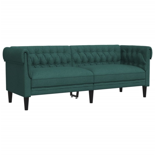 vidaXL 2 Piece Sofa Set Dark Green Fabric
