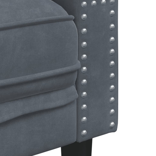 vidaXL Chesterfield Sofa Chair Dark Grey Velvet