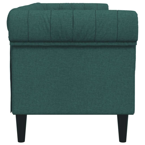 vidaXL Chesterfield Sofa 3-Seater Dark Green Fabric