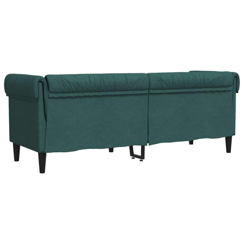 vidaXL Chesterfield Sofa 3-Seater Dark Green Fabric