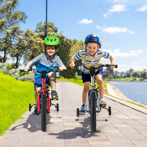 Costway 16-Inch Kid's Bike for 4-7 Years Old with Adjustable Saddle & Anti-slip Handlebar