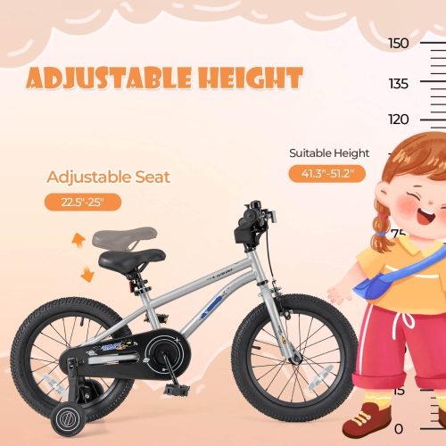 Costway 16-Inch Kid's Bike for 4-7 Years Old with Adjustable Saddle & Anti-slip Handlebar