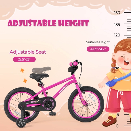 Costway 16-Inch Kid's Bike for 4-7 Years Old with Adjustable Saddle & Anti-slip Handlebar