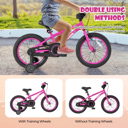 Costway 16-Inch Kid's Bike for 4-7 Years Old with Adjustable Saddle & Anti-slip Handlebar