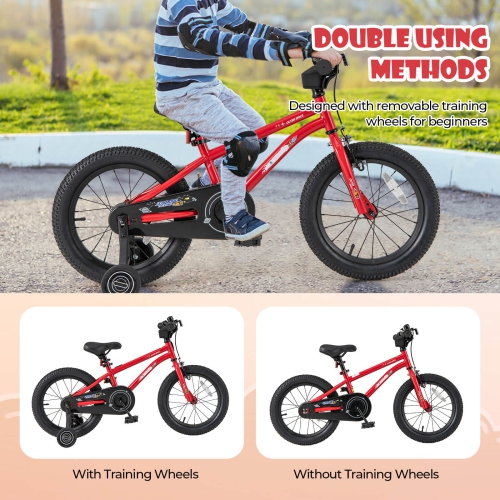 Costway 16-Inch Kid's Bike for 4-7 Years Old with Adjustable Saddle & Anti-slip Handlebar