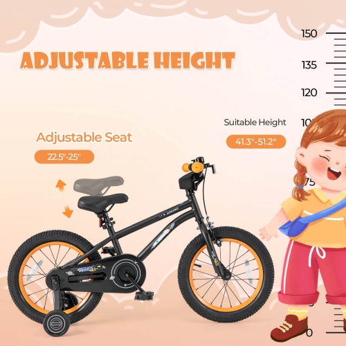 Costway 16-Inch Kid's Bike for 4-7 Years Old with Adjustable Saddle & Anti-slip Handlebar