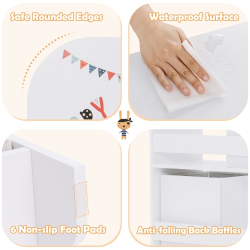 Meuble de rangement en bois pour jouets et livres pour enfants de Costway avec bacs de rangement