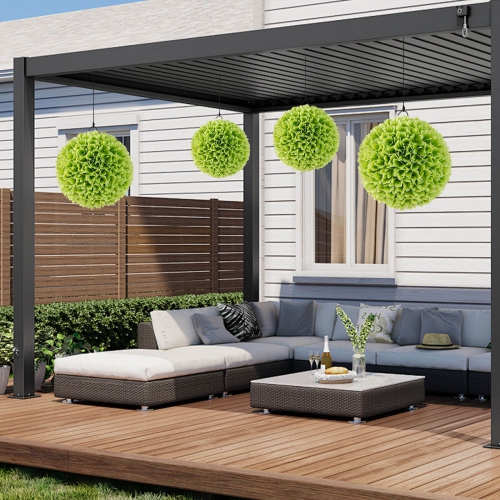 Balles en faux buis de 11 po de Costway avec feuilles en polyéthylène fiables et protectrices contre le soleil