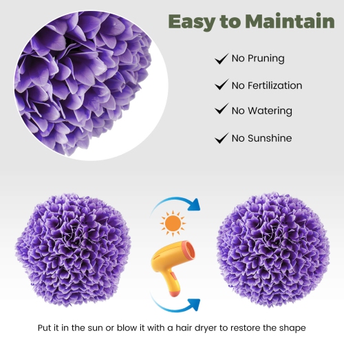 Costway 11" Faux Boxwood Balls with Reliable Sun-Protective PE Material Mimic Leaves