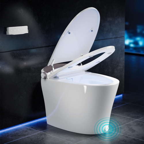Costway Smart Toilet with Adjustable Heated Seat Dryer Night Light Auto Open/Close 1000 Gram MaP Flushing Score
