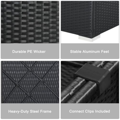 Ensemble de patio en rotin avec 7PCS meubles modulaires de Costway, jardin